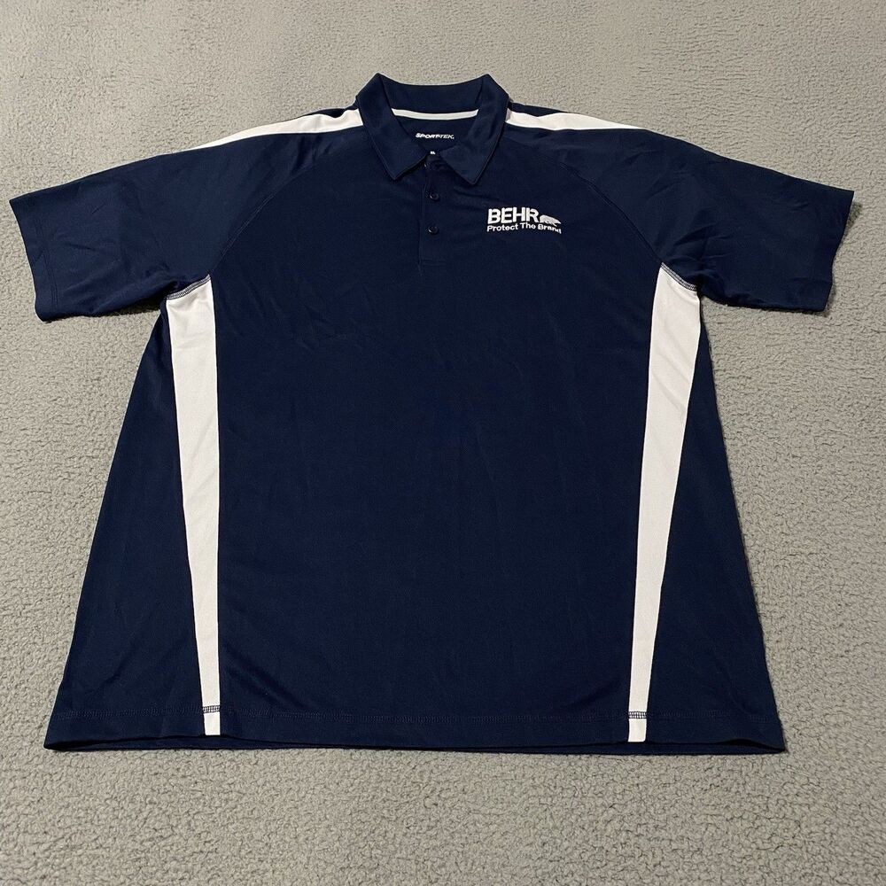 Behr Paint Polo Shirt Mens XL Blue Performance Work Wear Employee Office Golf